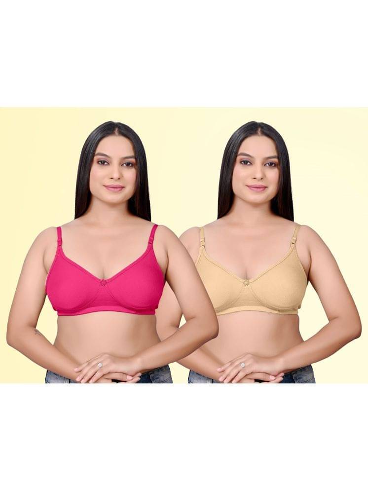     			HAYA Pack of 2 Cotton Non Padded Women's Everyday Bra ( Multicolor ) Pushup D706