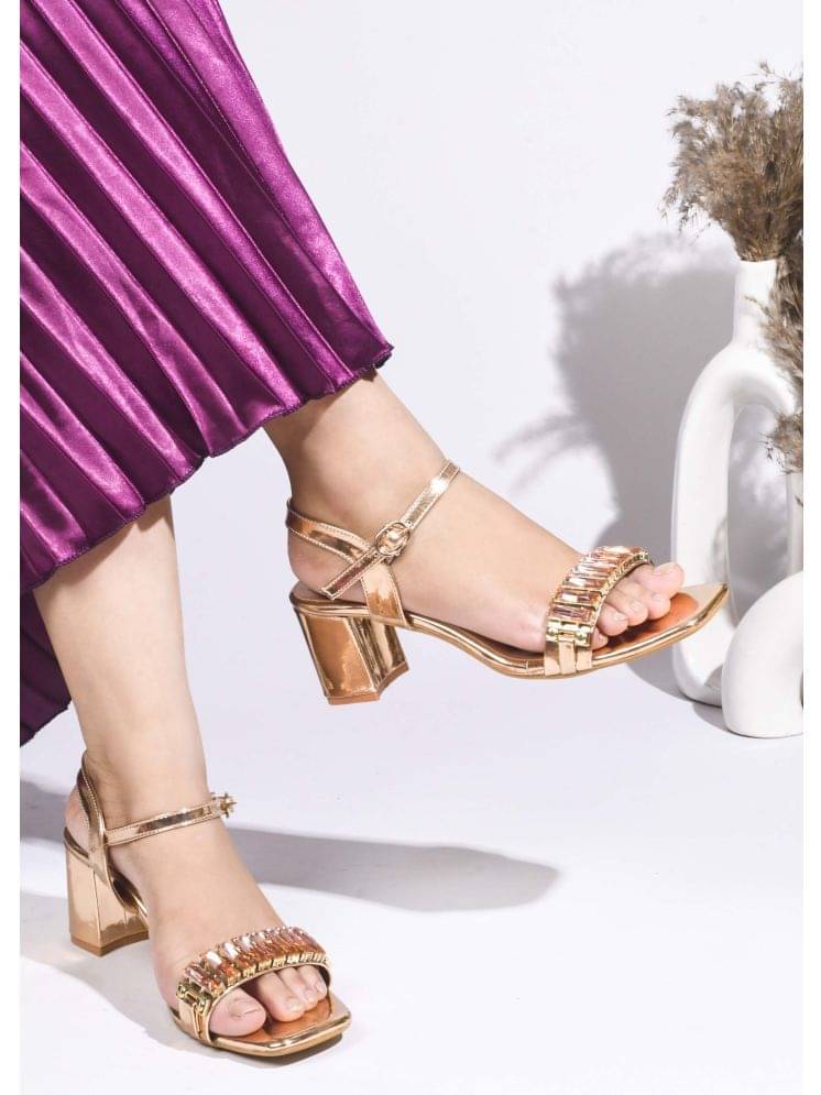 JM Looks Peach Women's Sandal Heels     			JM Looks Peach Women's Sandal Heels