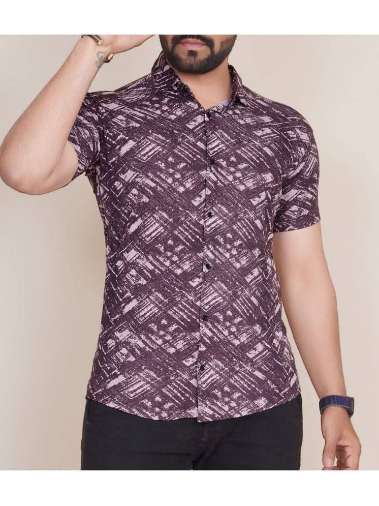 KAJARU Polyester Regular Fit Printed Half Sleeves Men's Casual Shirt - Pink ( Pack of 1 ) KAJARU Polyester Regular Fit Printed Half Sleeves Men's Casual Shirt - Pink ( Pack of 1 )