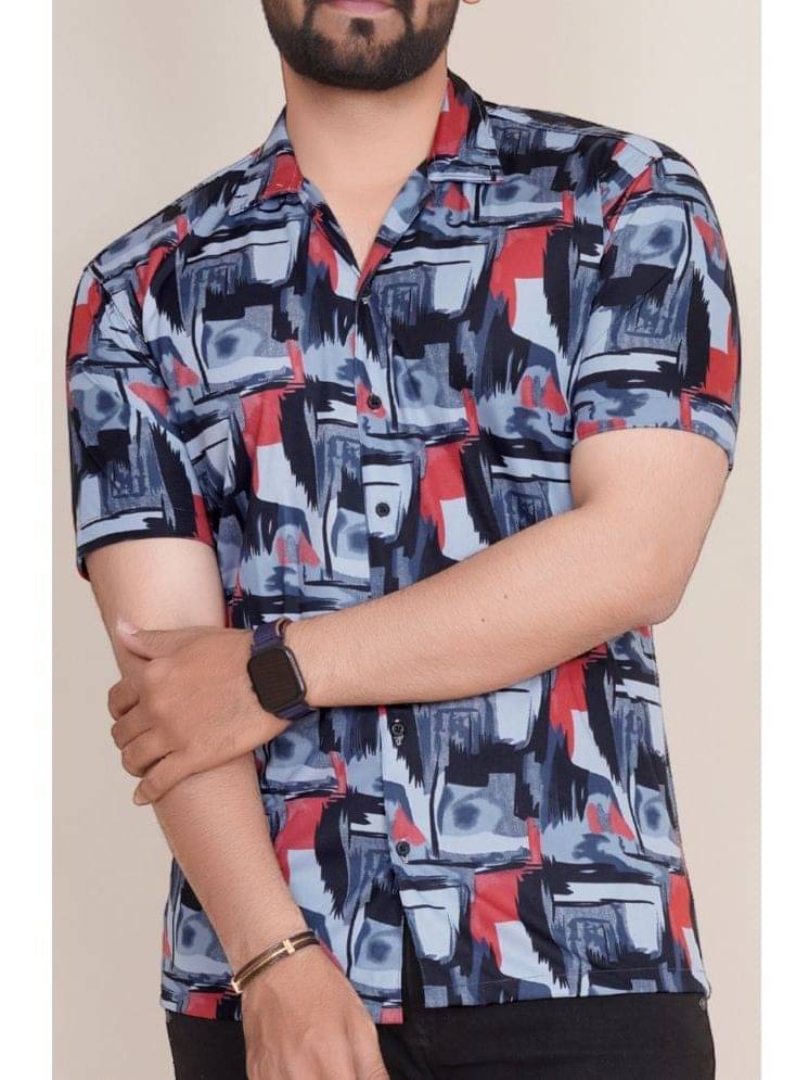 KAJARU Polyester Regular Fit Printed Half Sleeves Men's Casual Shirt - Grey Melange ( Pack of 1 ) KAJARU Polyester Regular Fit Printed Half Sleeves Men's Casual Shirt - Grey Melange ( Pack of 1 )