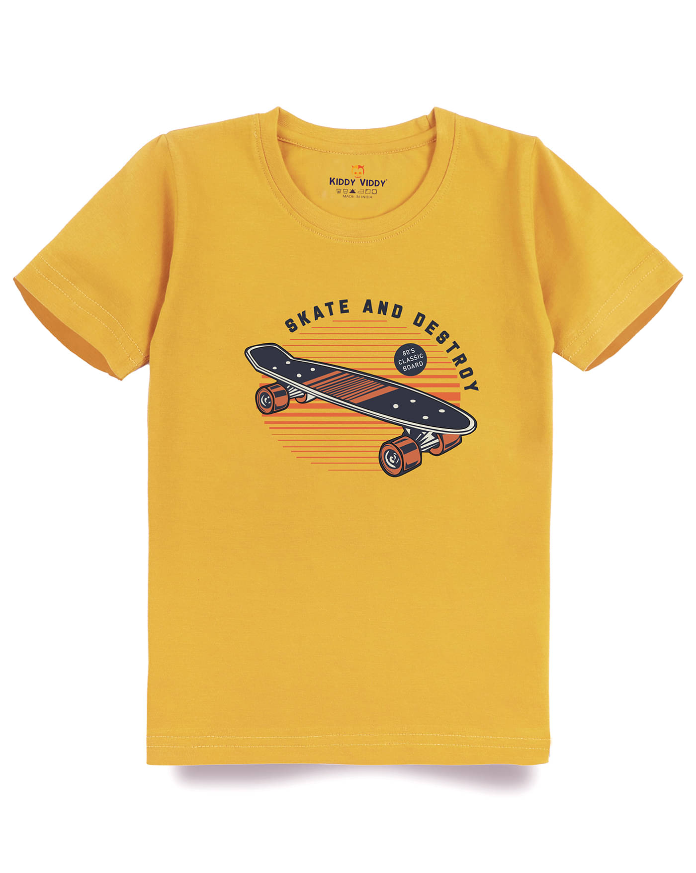     			KIDDY VIDDY Pack of 1 Boys Cotton T-Shirt ( Mustard )