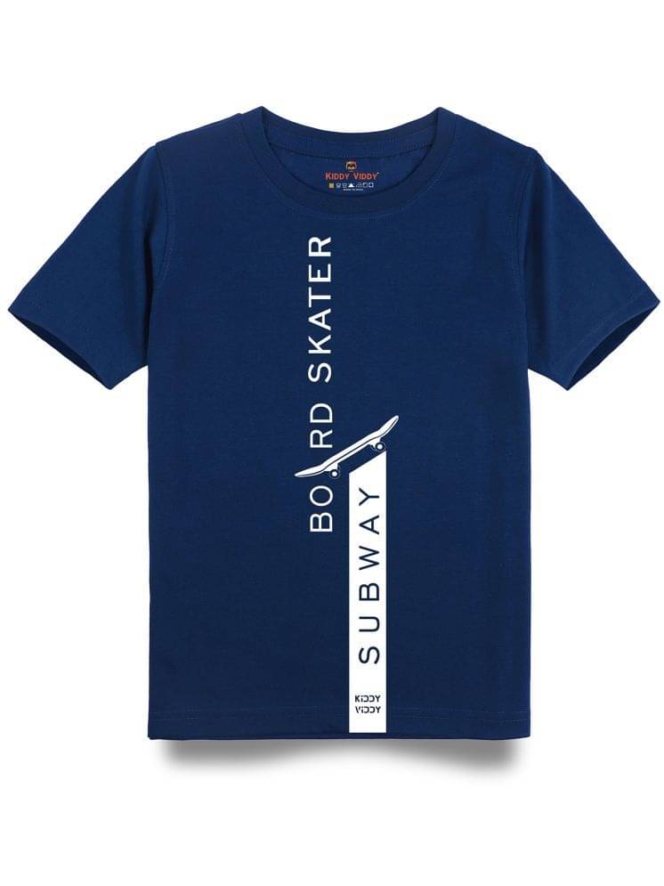     			KIDDY VIDDY Pack of 1 Boys Cotton T-Shirt ( Navy Blue )