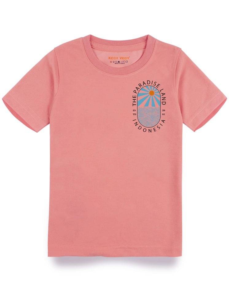     			KIDDY VIDDY Pack of 1 Boys Cotton T-Shirt ( Peach )