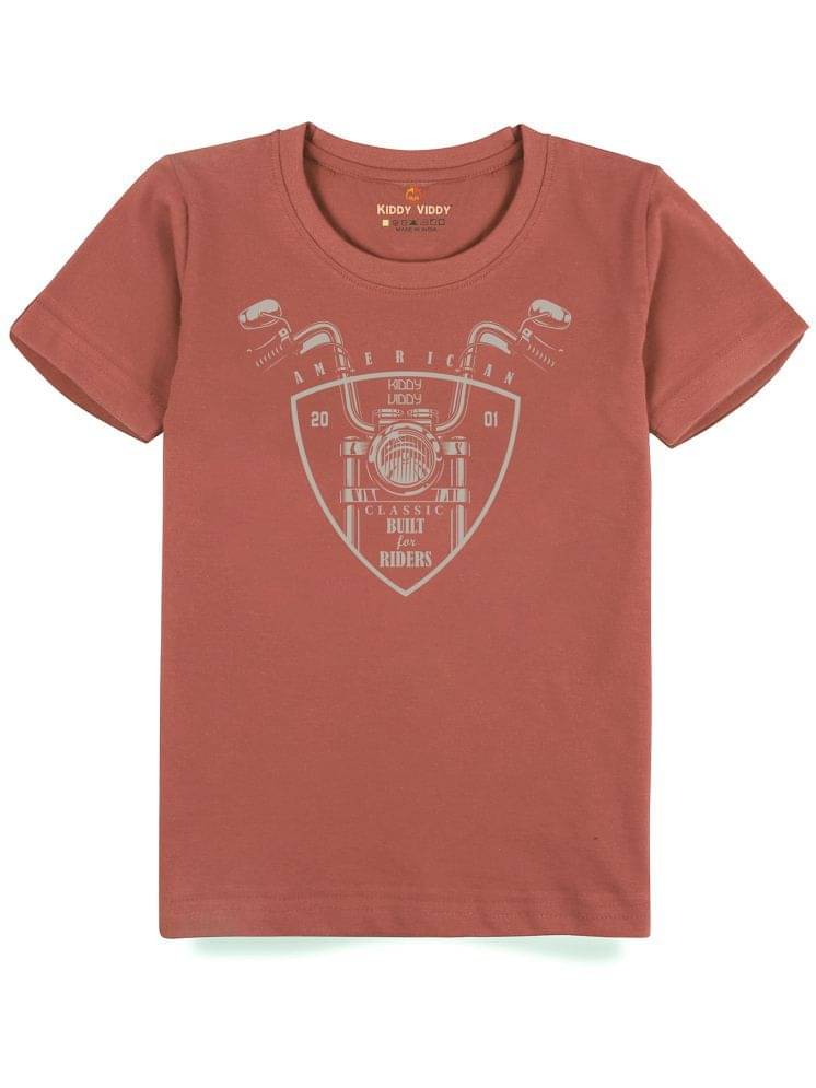    			KIDDY VIDDY Pack of 3 Boys Cotton T-Shirt ( Rust )