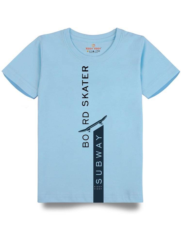     			KIDDY VIDDY Pack of 1 Boys Cotton T-Shirt ( Sky Blue )