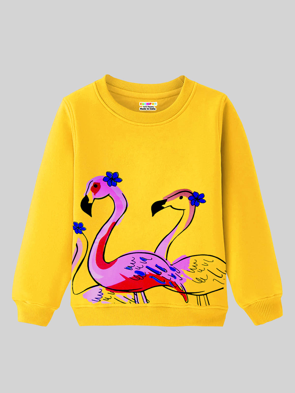 Kuchipoo Girls Fleece Sweatshirt ( Yellow )