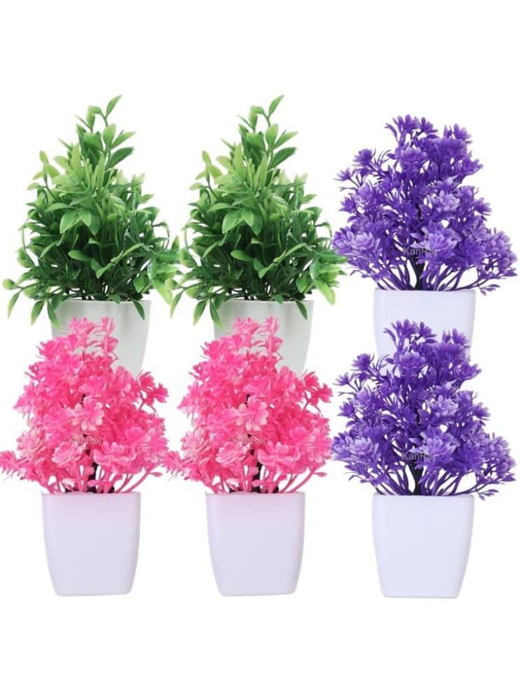 KanRaj - Multicolor Wild Artificial Bonsai ( Pack of 6 )