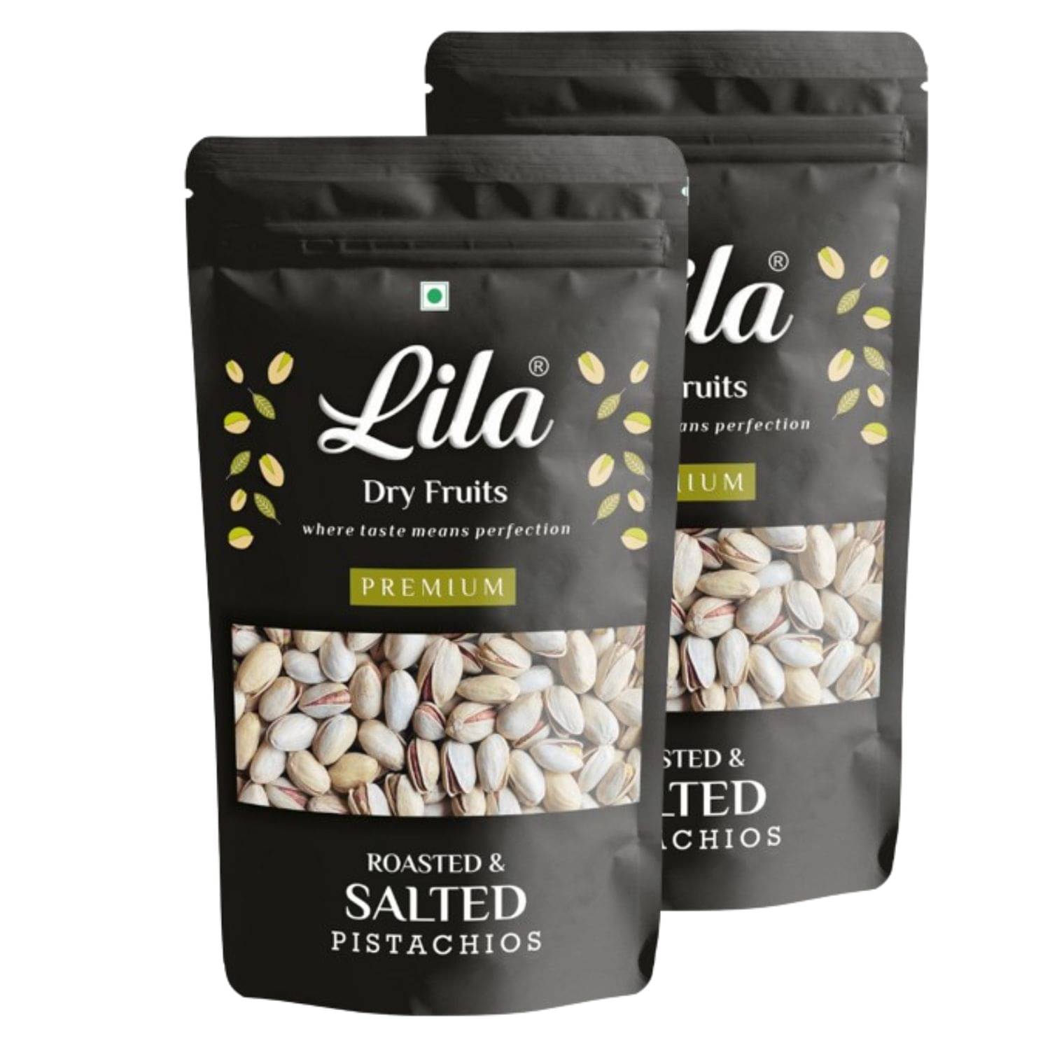     			LILA DRY FRUITS Salted Pistachios Roasted Namkeen Pista 400 Gms (200gx2) High Protein Snack