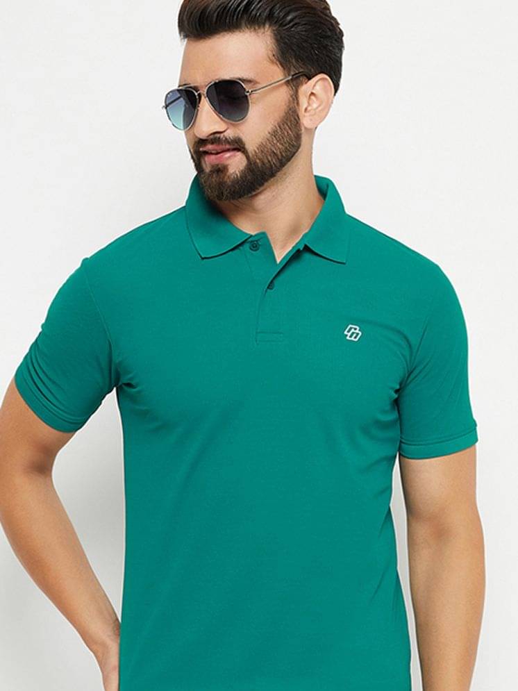 Nuovo Pack of 1 Cotton Blend Regular Fit Solid Half Sleeves Men's Polo T Shirt ( Mint Green ) Nuovo Pack of 1 Cotton Blend Regular Fit Solid Half Sleeves Men's Polo T Shirt ( Mint Green )