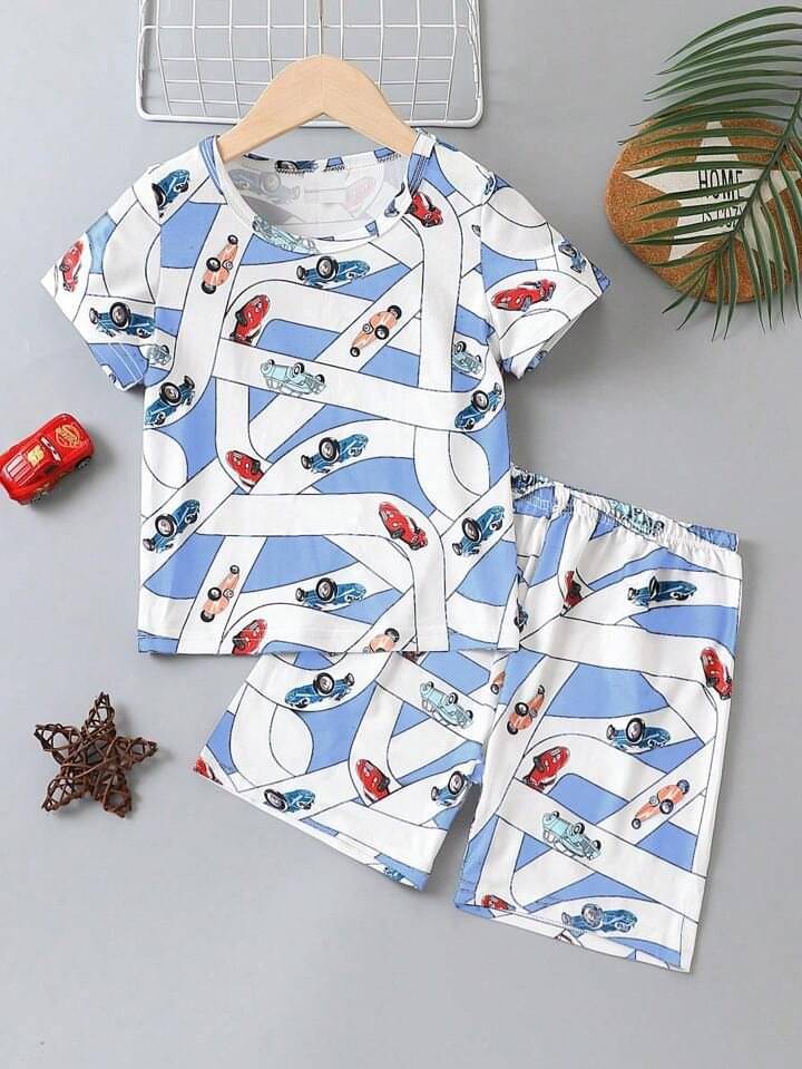     			Ocvito Pack of 1 Boys Cotton T-Shirt & Shorts ( Blue )