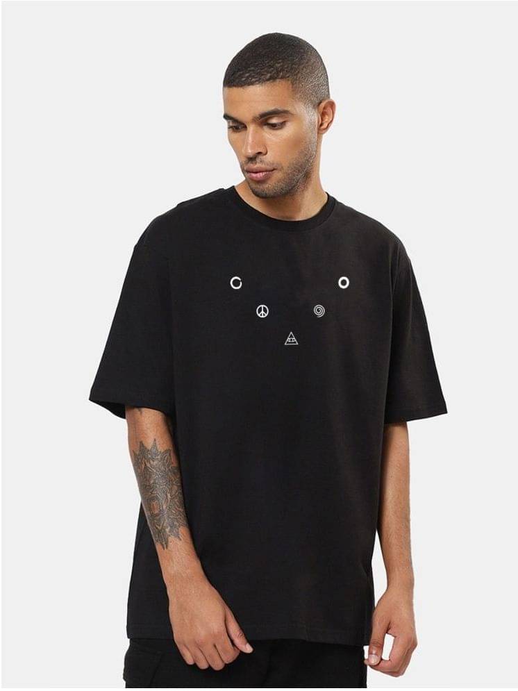     			Organic Chics Pack of 1 100% Cotton Oversized Fit Men's T-Shirt ( Black )