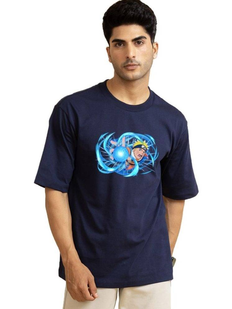 Organic Chics Pack of 1 100% Cotton Oversized Fit Men's T-Shirt ( Navy ) Organic Chics Pack of 1 100% Cotton Oversized Fit Men's T-Shirt ( Navy )