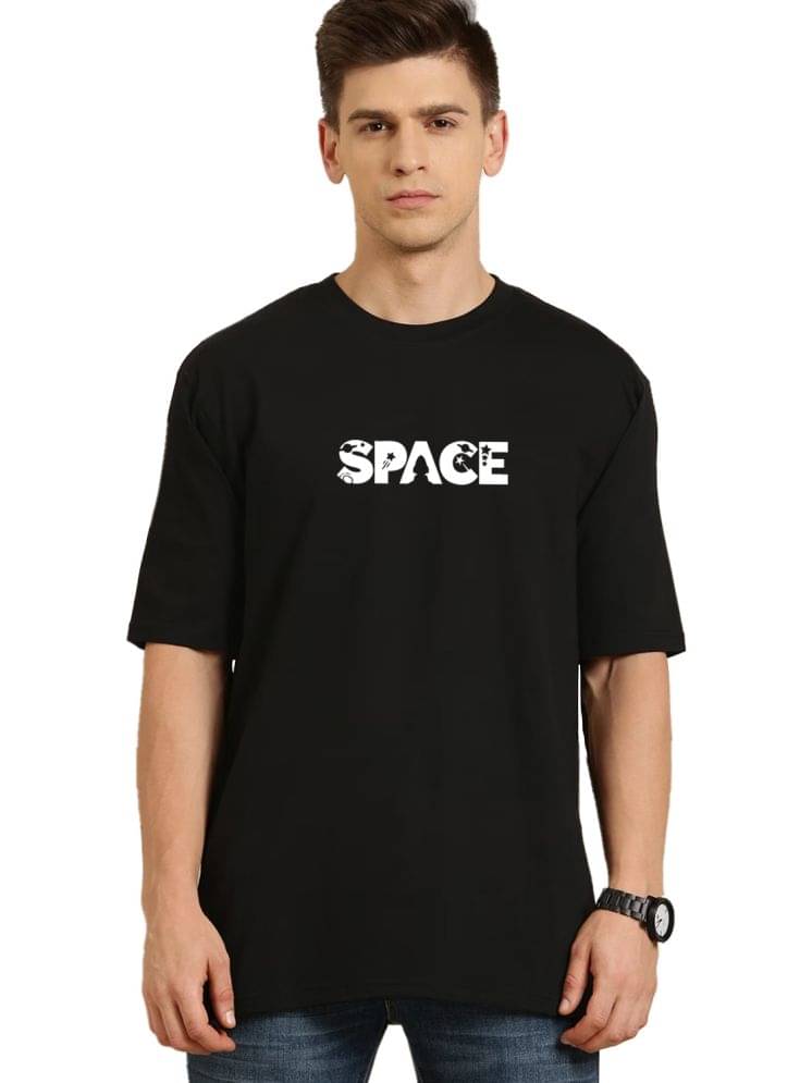     			Organic Chics Pack of 1 100% Cotton Oversized Fit Men's T-Shirt ( Black )