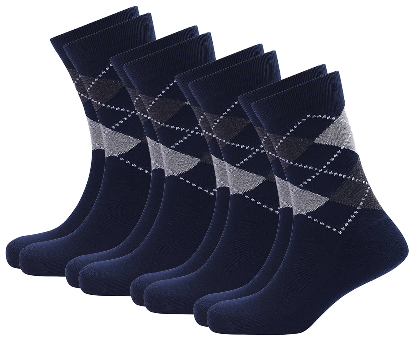 PLIMA Cotton Men's Argyle Navy Blue Mid Length Socks ( Pack of 4 ) PLIMA Cotton Men's Argyle Navy Blue Mid Length Socks ( Pack of 4 )