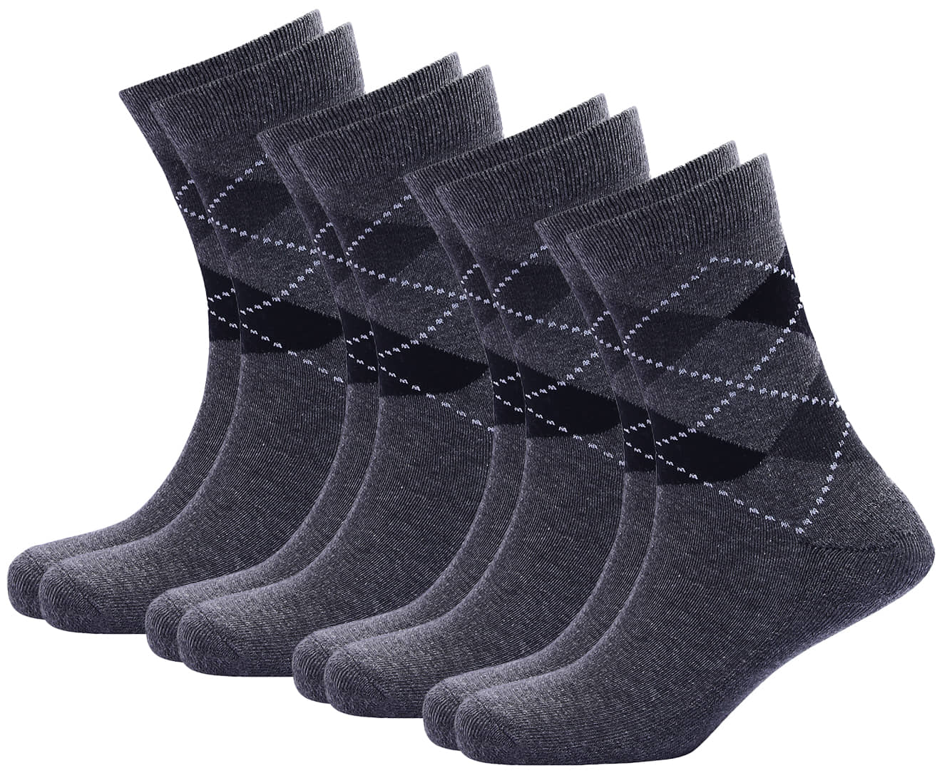 PLIMA Cotton Men's Argyle Dark Grey Mid Length Socks ( Pack of 4 ) - Socks | Buy online on ZillyBuy