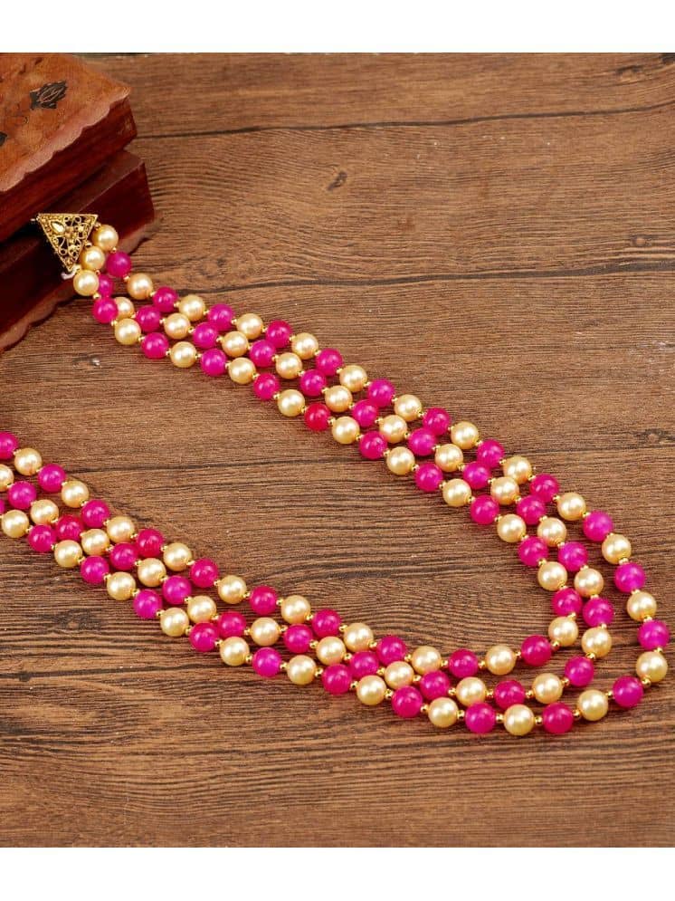 Pearl beads Dulha groom sherwani Necklace/Moti Mala for Men for wedding | Exquisite Groom Mala | Perfect for Grooms - Jewellery Sets | Buy online on ZillyBuy