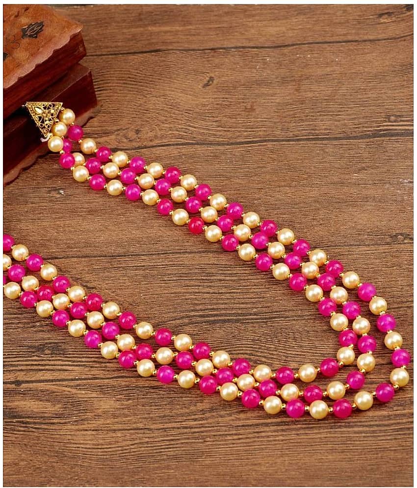 Pearl beads Dulha groom sherwani Necklace/Moti Mala for Men for wedding | Exquisite Groom Mala | Perfect for Grooms - Jewellery Sets | Buy online on ZillyBuy