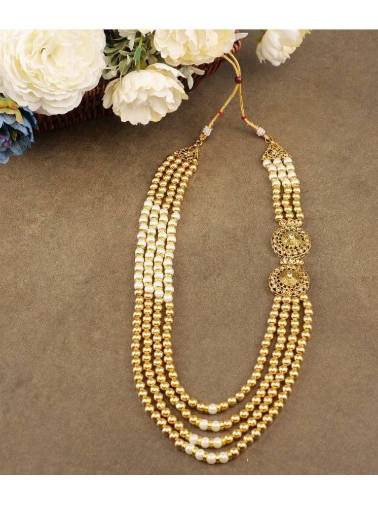     			Pearl beads Dulha groom sherwani Necklace/Moti Mala for Men for wedding | Exquisite Groom Mala | Perfect for Grooms