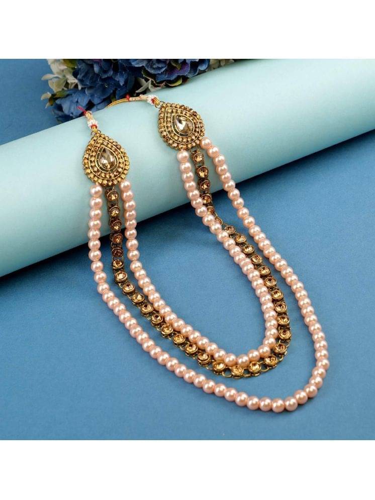     			Pearl beads Dulha groom sherwani Necklace/Moti Mala for Men for wedding | Exquisite Groom Mala | Perfect for Grooms