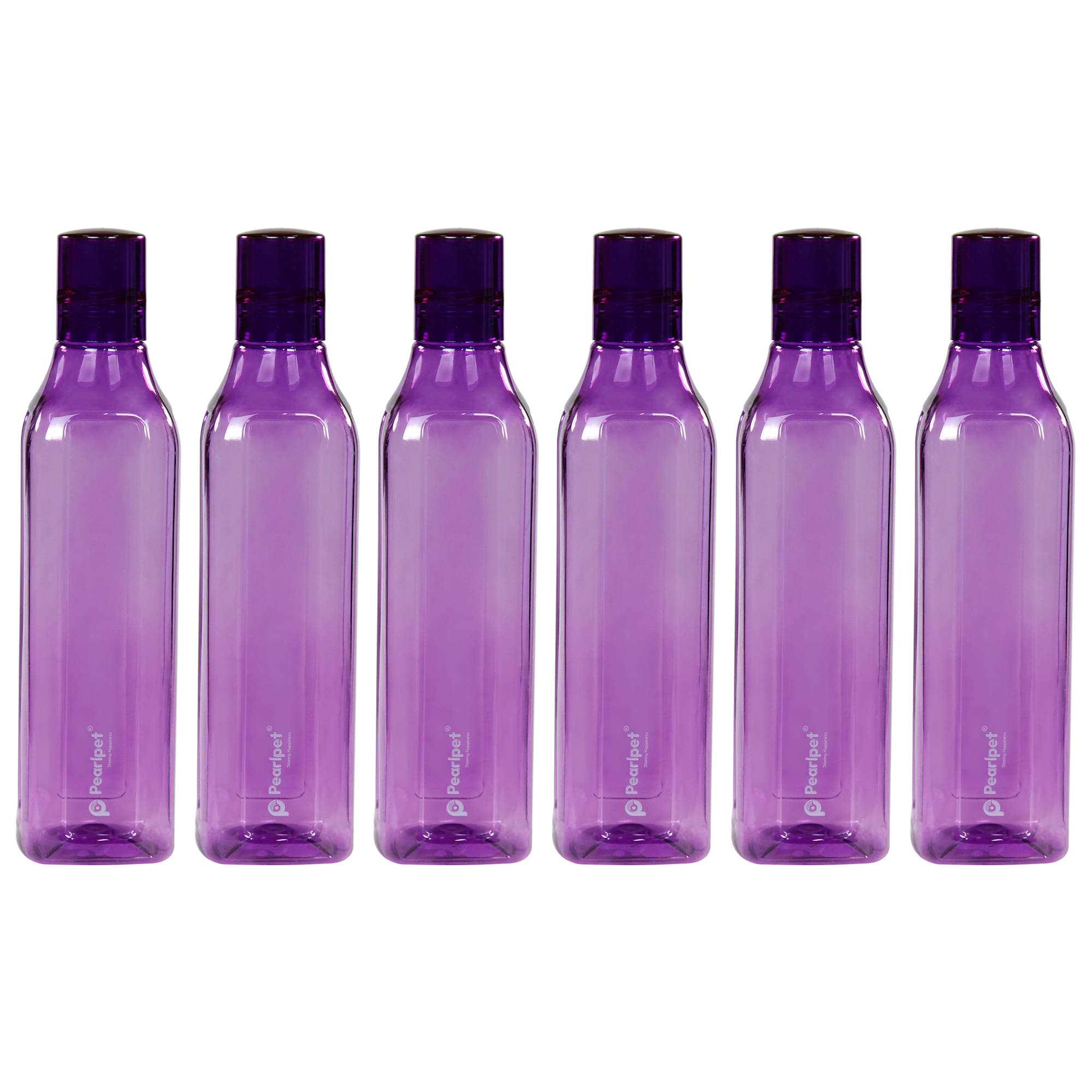     			PearlPet Cubic-1000ml Purple Plastic Water Bottle 1000 mL ( Set of 6 )