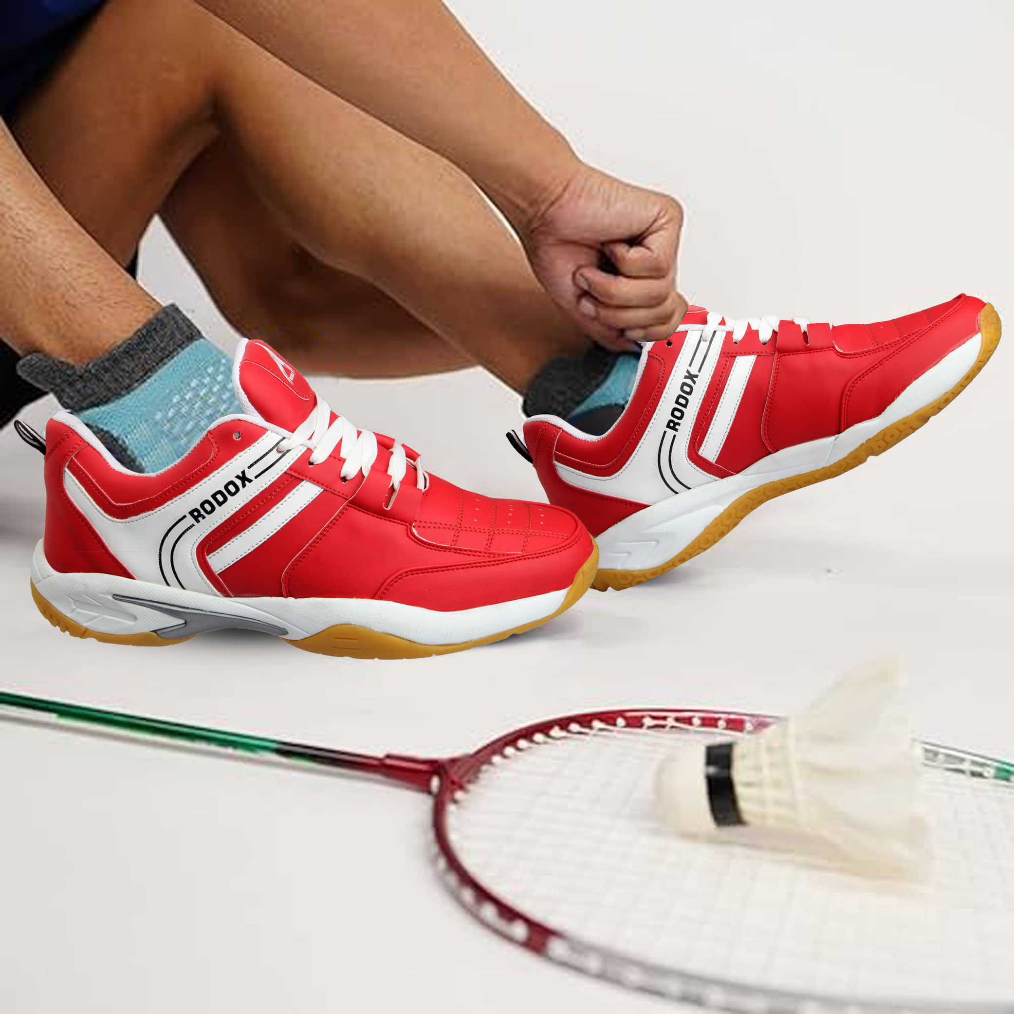 RODOX Badminton Shoes Non-Marking Red Male - Sports Shoes | Buy online on ZillyBuy