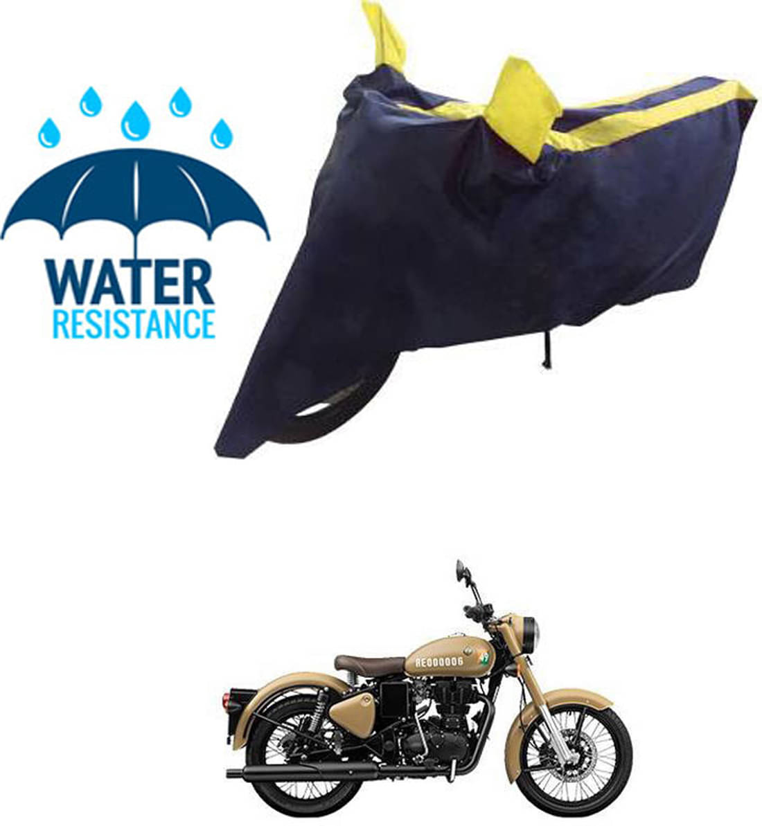 RONISH Bike Body Cover for Royal Enfield Classic 350 ( Pack of 1 ) , Yellow RONISH Bike Body Cover for Royal Enfield Classic 350 ( Pack of 1 ) , Yellow