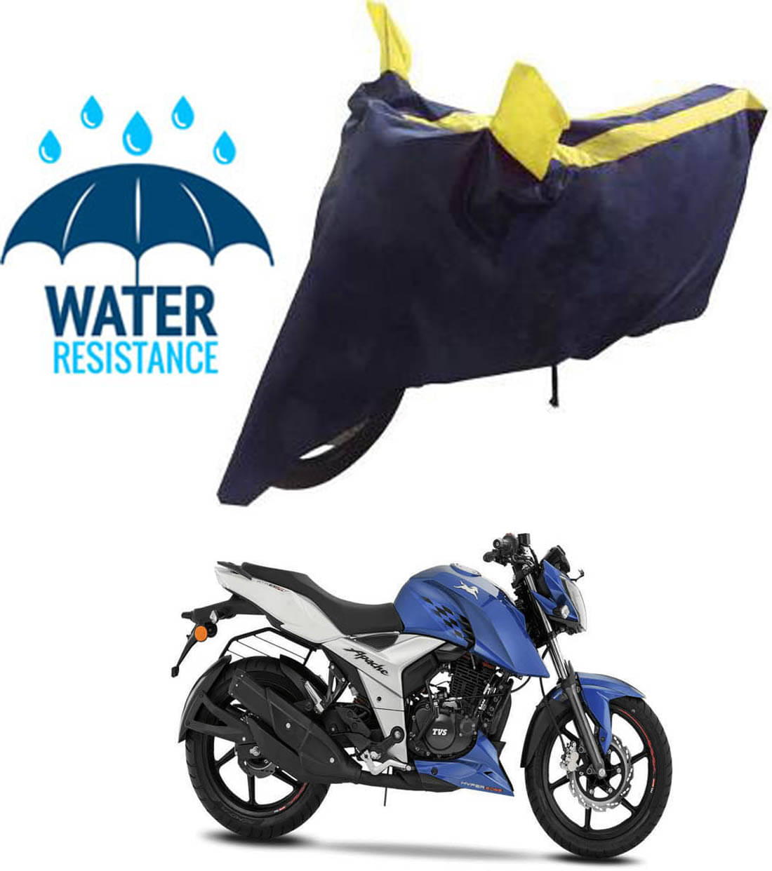 RONISH Bike Body Cover for TVS Apache RTR 160 ( Pack of 1 ) , Yellow RONISH Bike Body Cover for TVS Apache RTR 160 ( Pack of 1 ) , Yellow