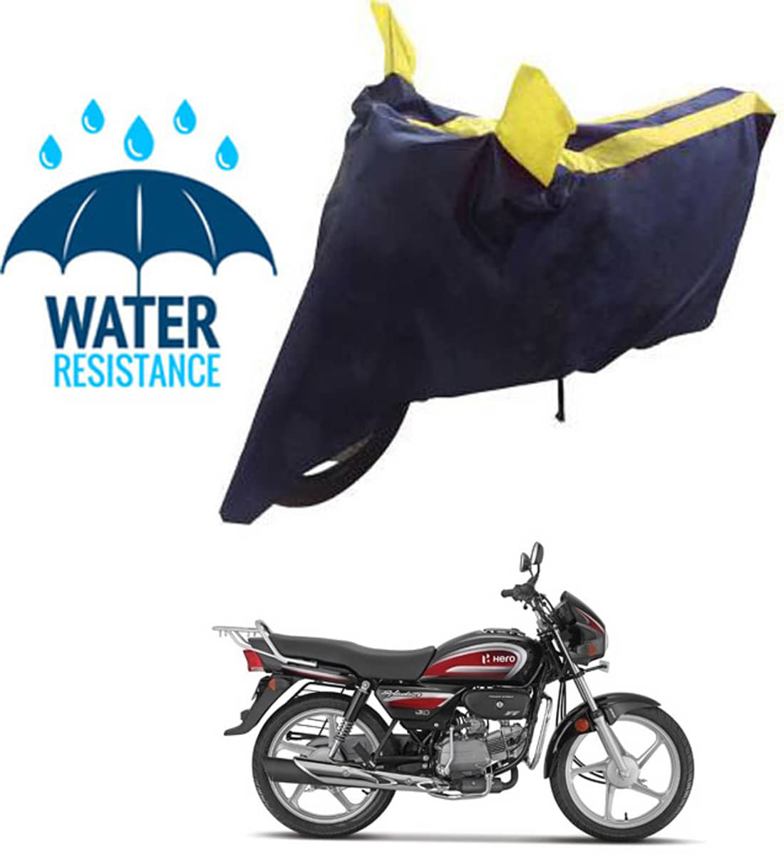 RONISH Bike Body Cover for Hero Splendor Plus ( Pack of 1 ) , Yellow