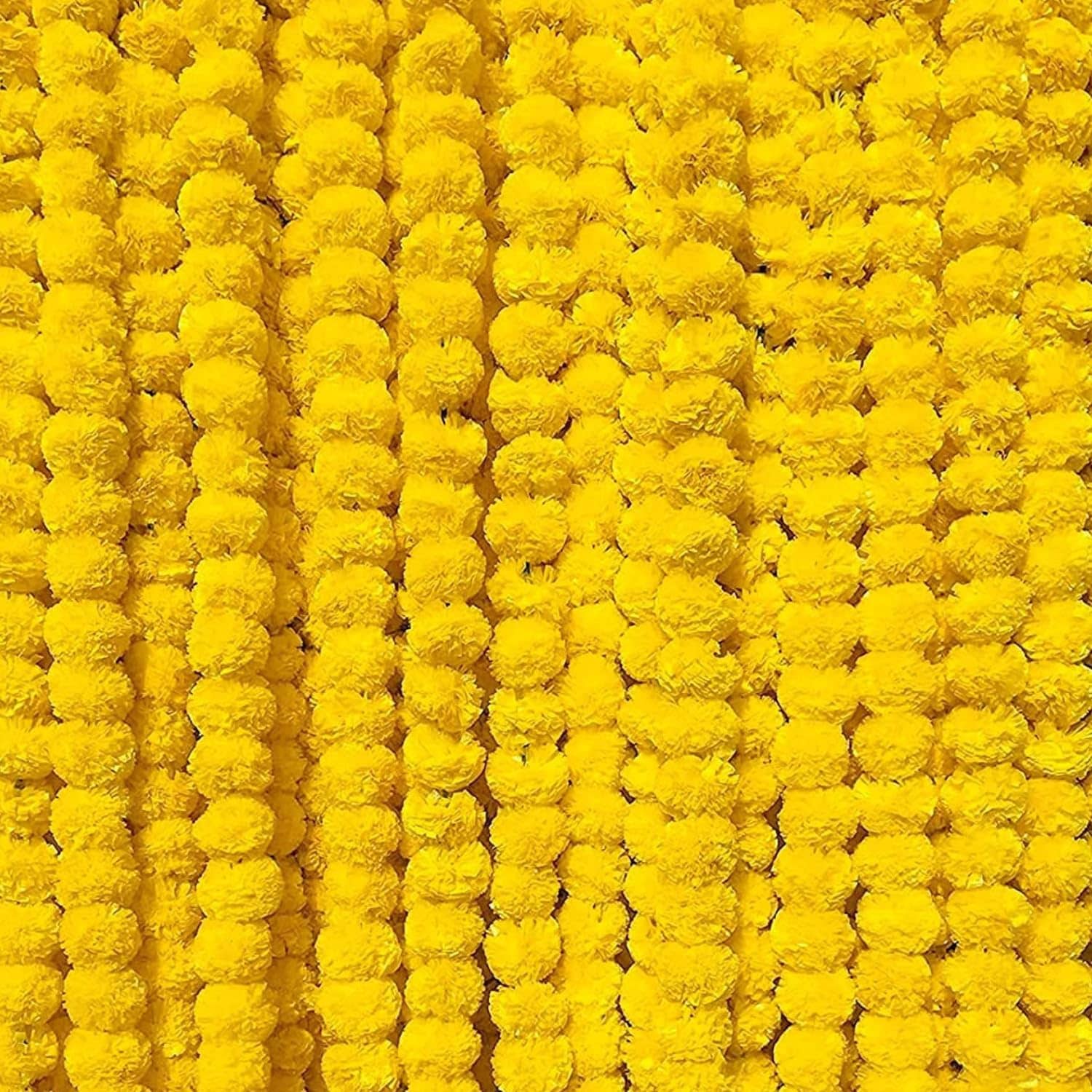 RealPBR - Yellow Marigold Artificial Garland ( Pack of 10 )