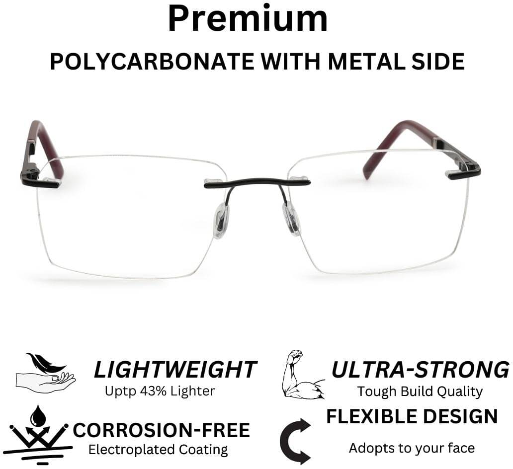 Redex Black Rectangular Eyeglass Frame ( Pack of 1 ) Redex Black Rectangular Eyeglass Frame ( Pack of 1 )