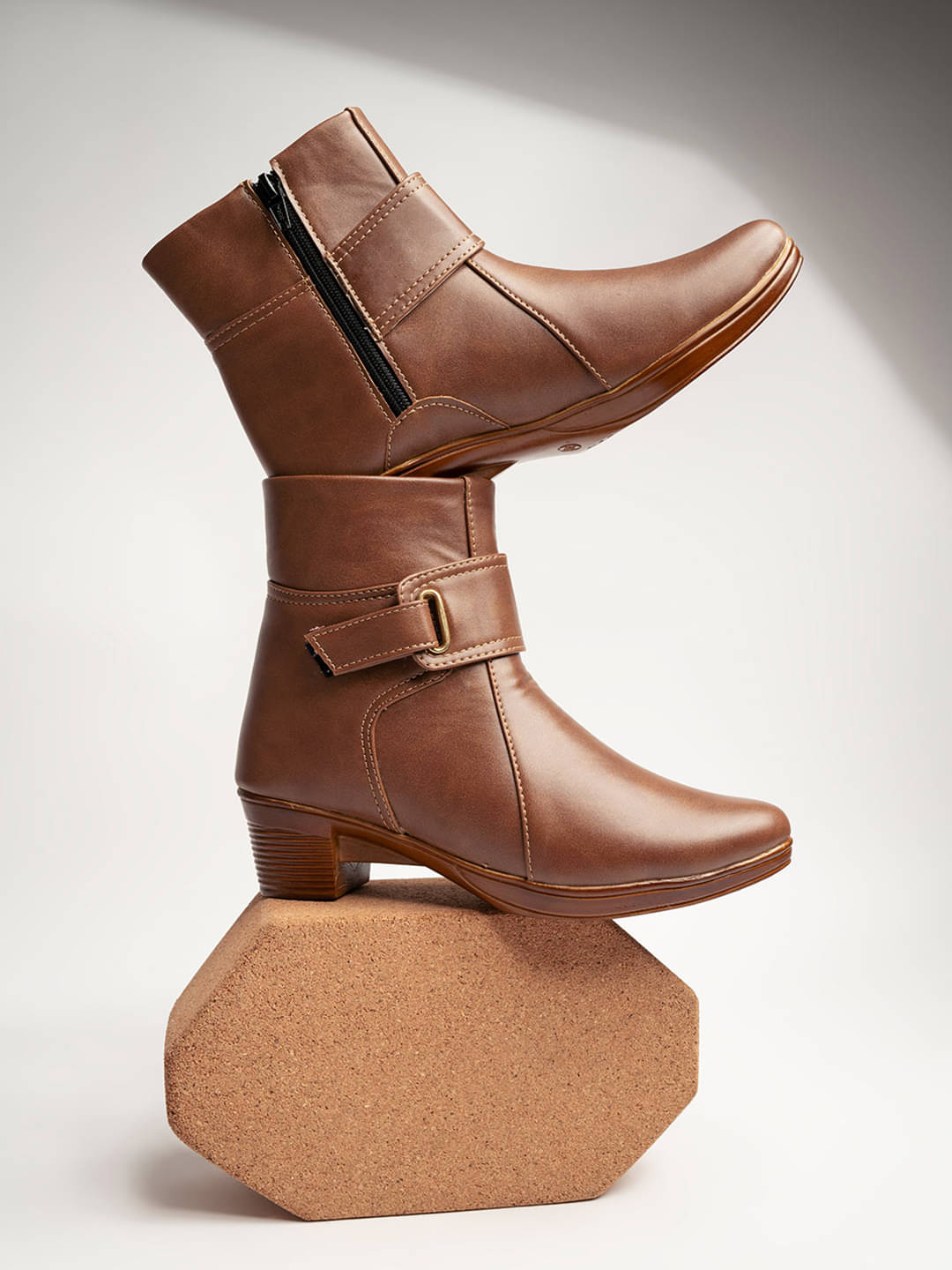 Shoetopia Brown Women's Ankle Length Boots Shoetopia Brown Women's Ankle Length Boots