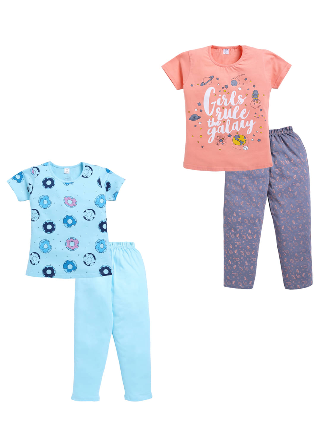     			Todd N Teen Pack of 2 Girls Cotton Nightsuit Set ( Multicolor )