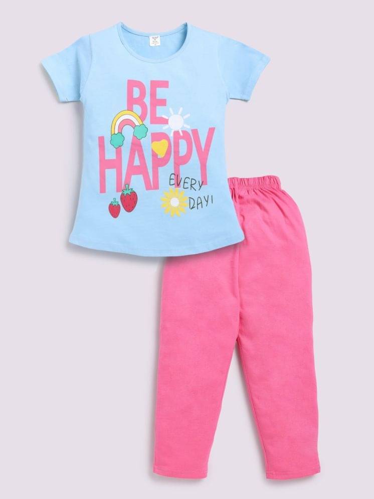    			Todd N Teen Pack of 1 Girls Cotton Nightsuit Set ( Pink )