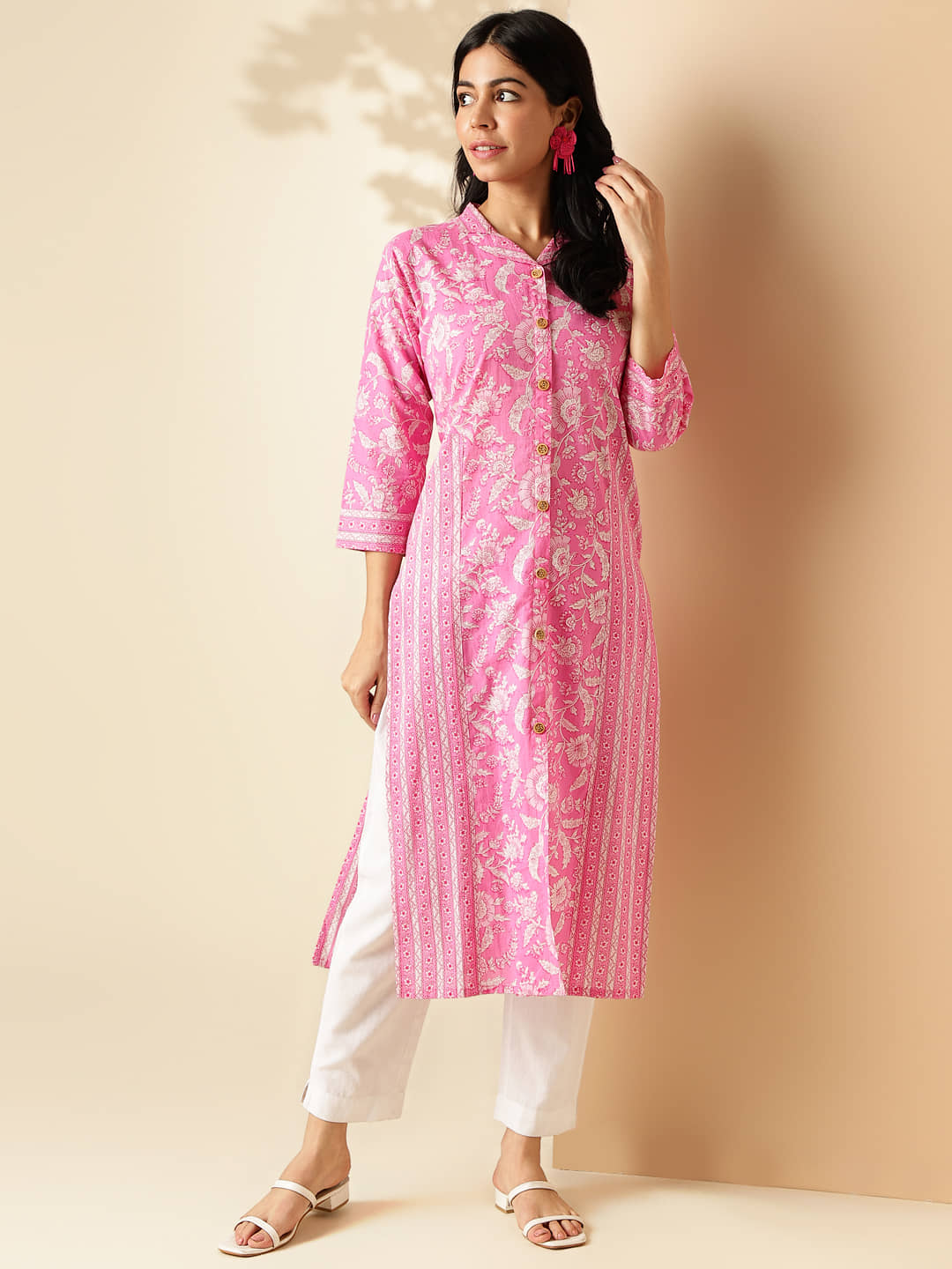 Vbuyz Cotton Printed Front Slit Women's Kurti - Lavender ( Pack of 1 ) - Kurtis, Tunics | Buy online on ZillyBuy