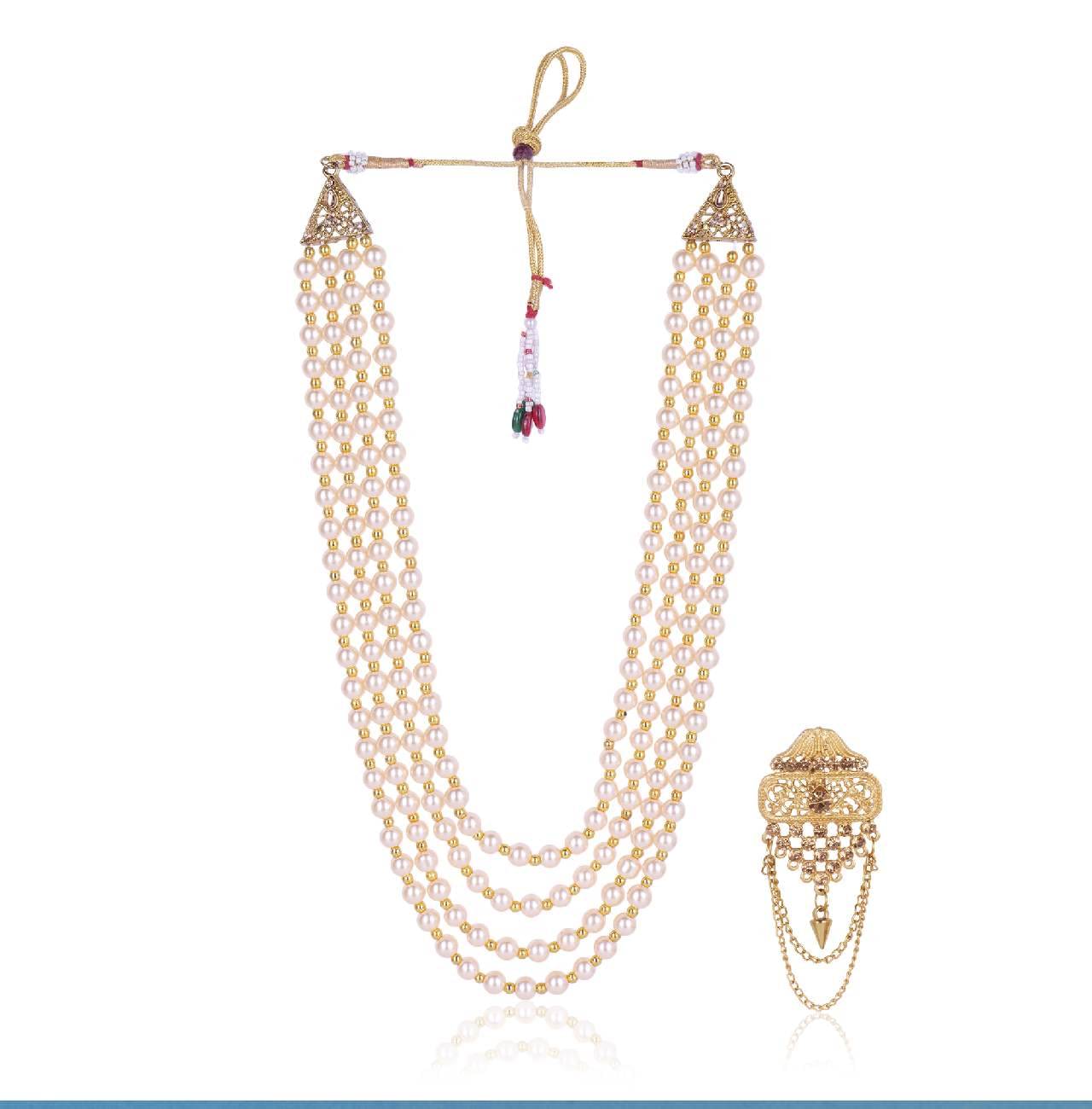     			Wedding Groom Mala & Brooch Set for Men
