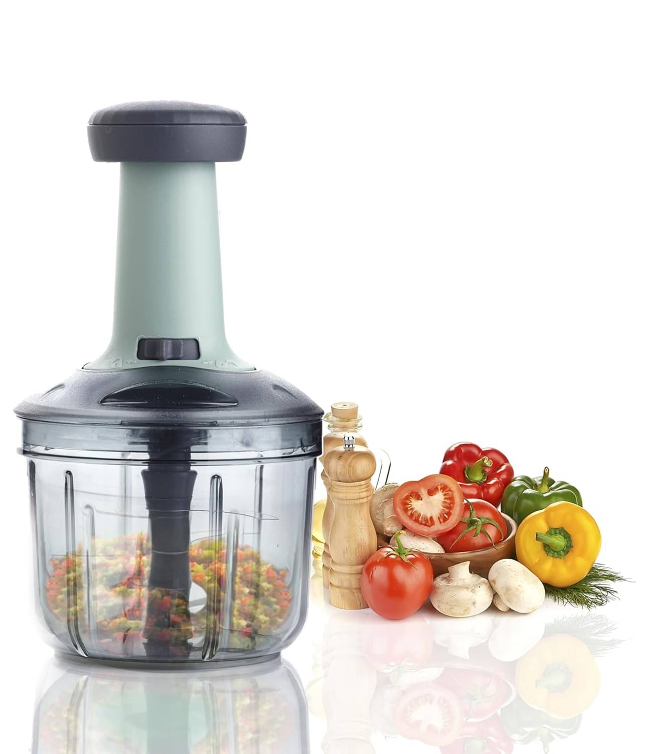 analog kichenware Manual Push Chopper Sea Green Plastic Mannual Chopper 900 ml ( Pack of 1 ) analog kichenware Manual Push Chopper Sea Green Plastic Mannual Chopper 900 ml ( Pack of 1 )