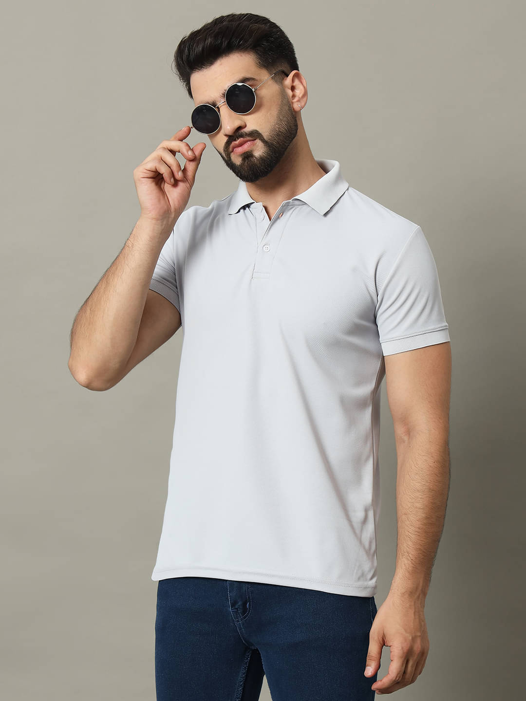     			connan Pack of 1 Cotton Blend Regular Fit Solid Half Sleeves Men's Polo T Shirt ( Grey )