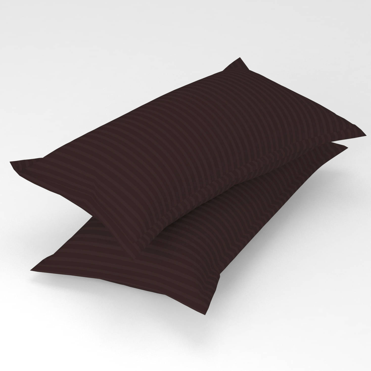     			gharsaaz - Pack of 2 Poly Cotton Vertical Striped Standard Size Pillow Cover ( 68.58 cm(27) x 43.18 cm(17) ) - Brown
