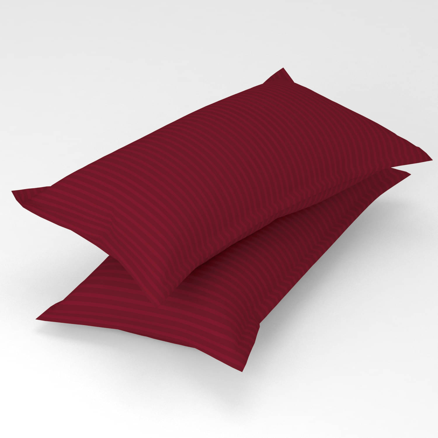 gharsaaz - Pack of 2 Poly Cotton Vertical Striped Standard Size Pillow Cover ( 68.58 cm(27) x 43.18 cm(17) ) - Maroon gharsaaz - Pack of 2 Poly Cotton Vertical Striped Standard Size Pillow Cover ( 68.58 cm(27) x 43.18 cm(17) ) - Maroon