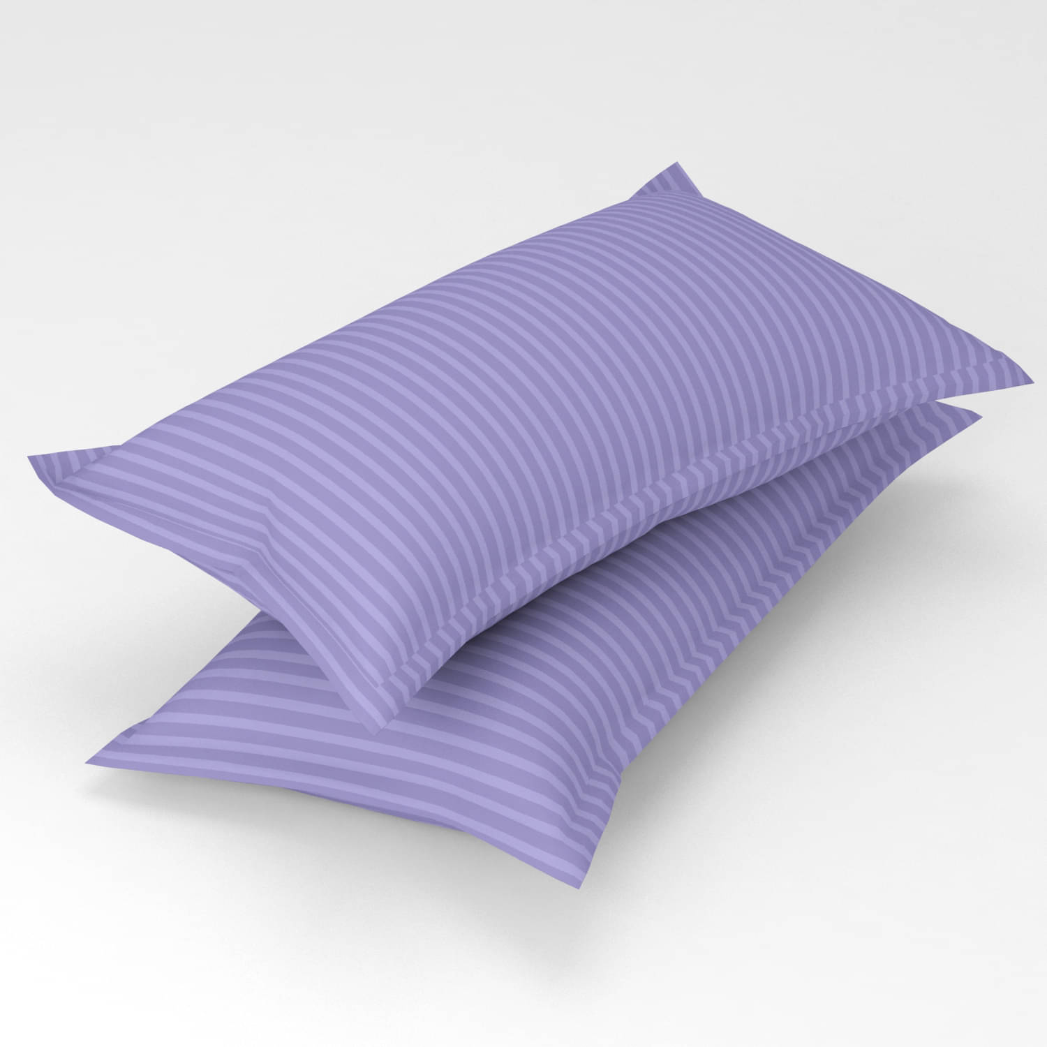     			gharsaaz - Pack of 2 Poly Cotton Vertical Striped Standard Size Pillow Cover ( 68.58 cm(27) x 43.18 cm(17) ) - Purple
