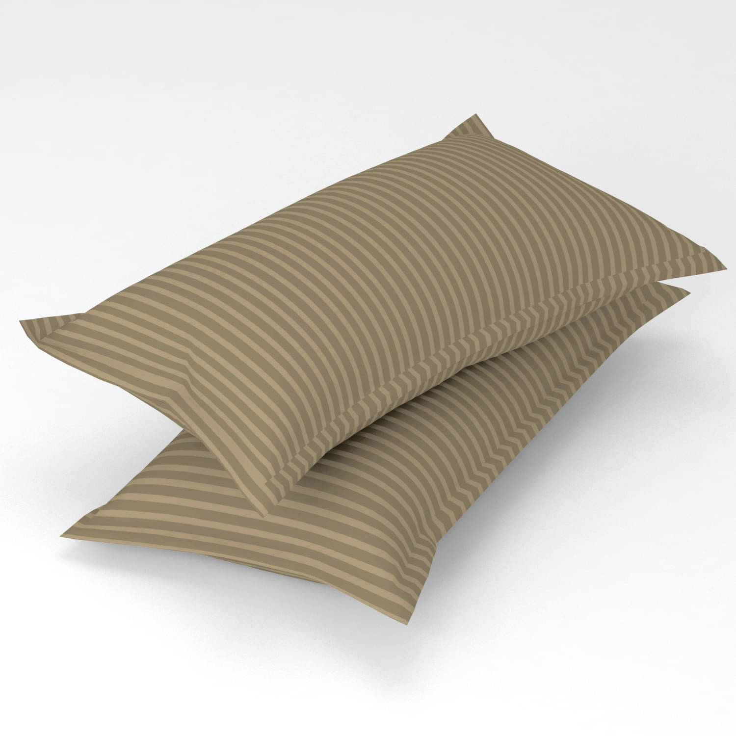     			gharsaaz - Pack of 2 Poly Cotton Vertical Striped Standard Size Pillow Cover ( 68.58 cm(27) x 43.18 cm(17) ) - Beige