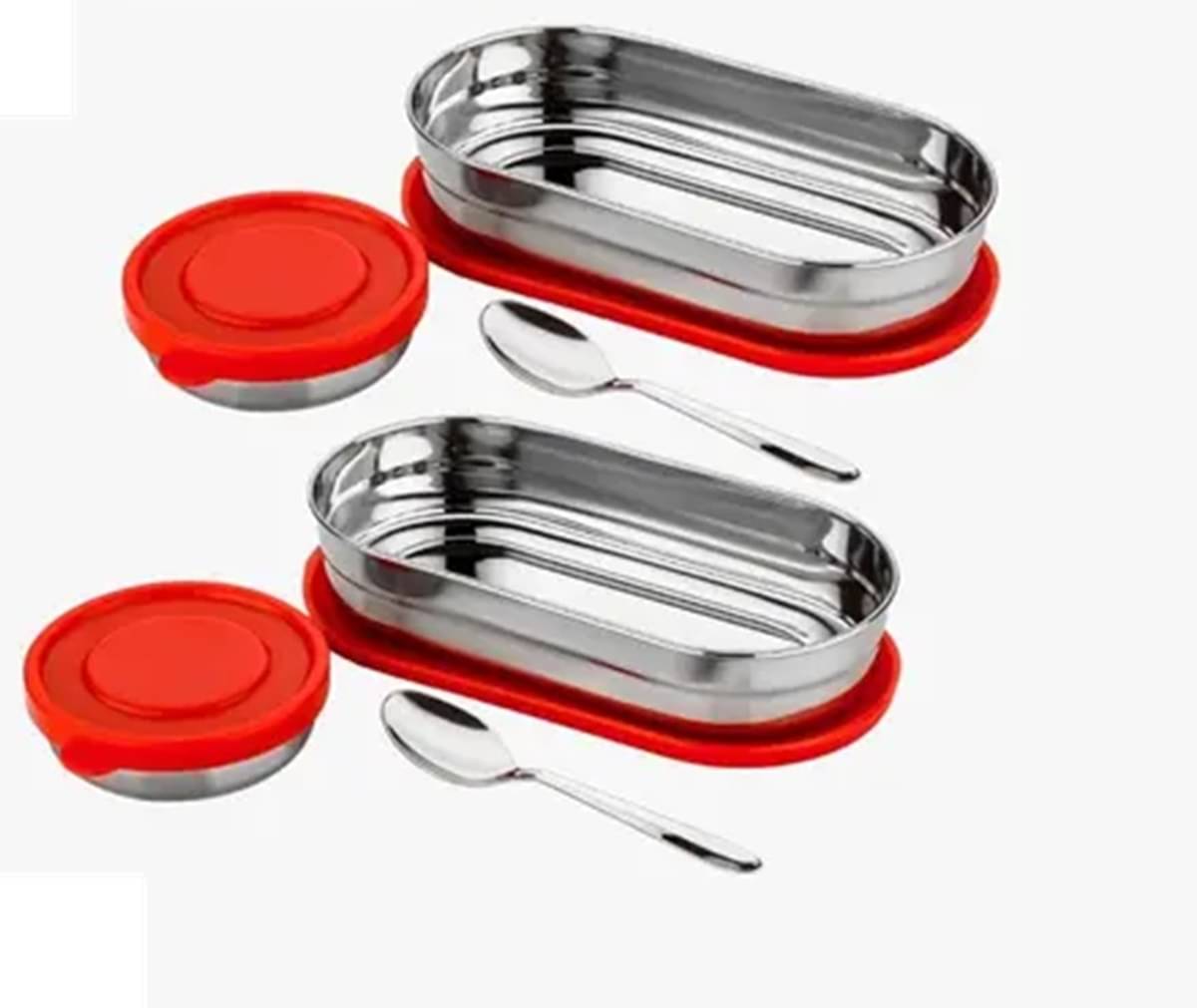 iview kitchenware Scholl/College/Office Stainless Steel Lunch Box 4 - Container ( Pack of 2 ) iview kitchenware Scholl/College/Office Stainless Steel Lunch Box 4 - Container ( Pack of 2 )