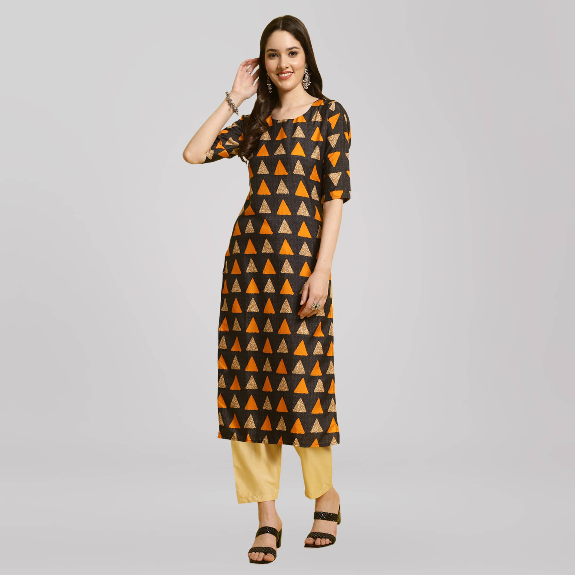     			1 Stop Fashion Crepe Printed Kurti With Pants Women's Stitched Salwar Suit - Multicoloured ( Pack of 1 )