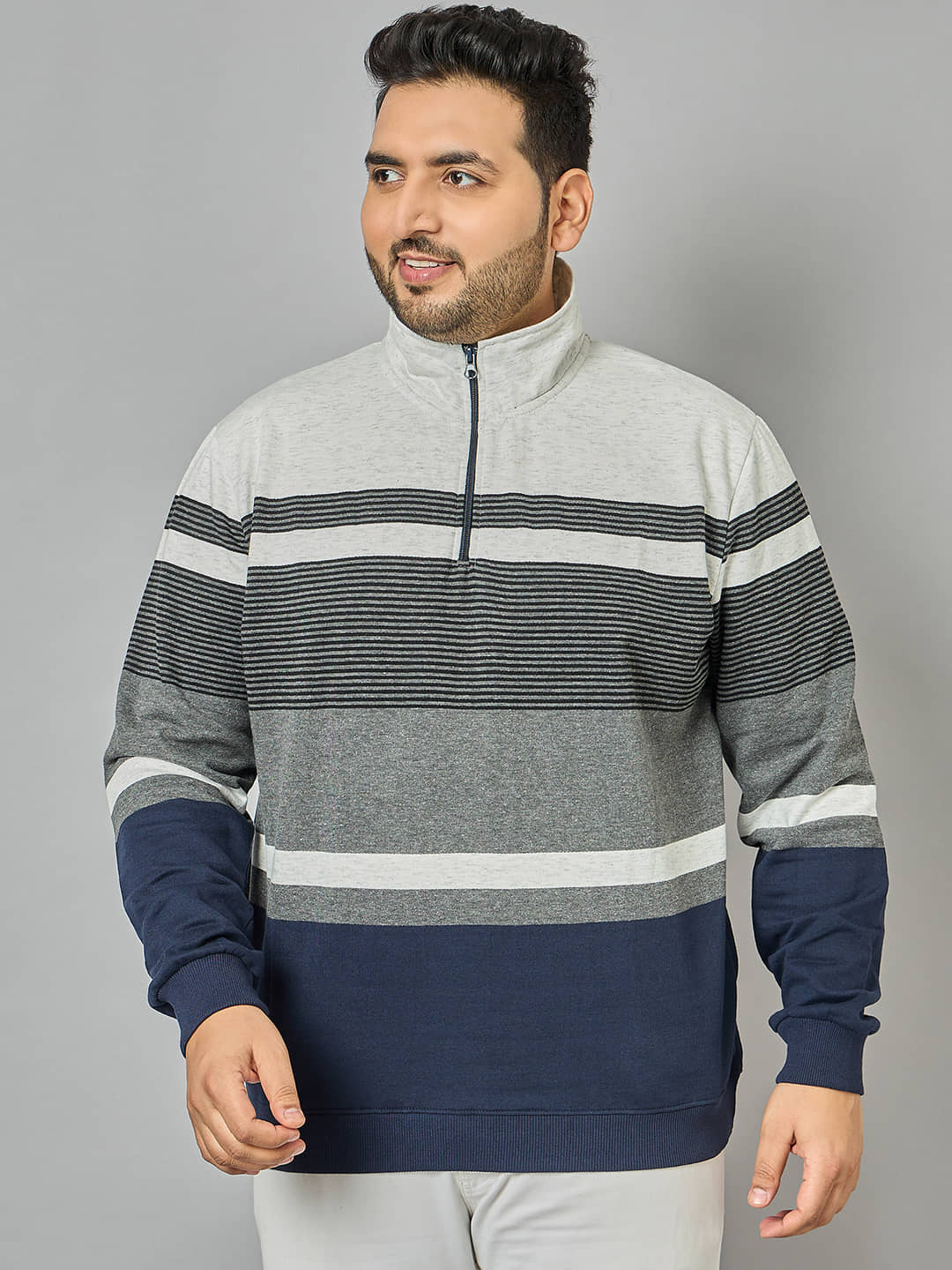 AUSTIVO Cotton Blend High Neck Men's Sweatshirt - Multicolor ( Pack of 1 )