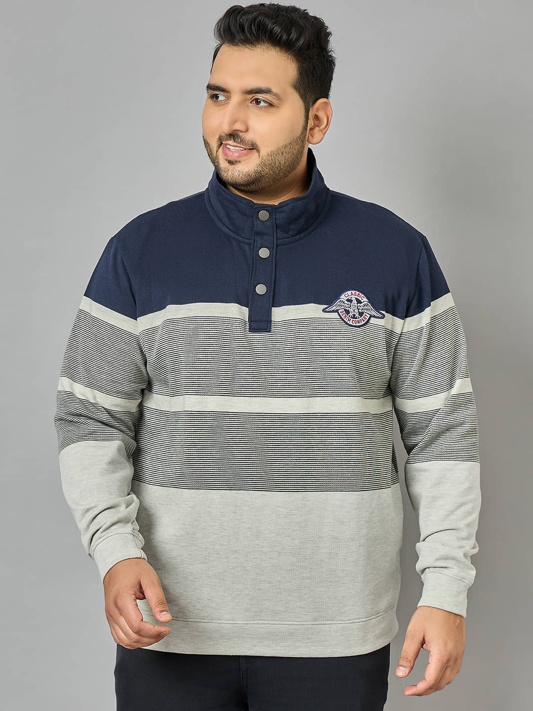 AUSTIVO Cotton Blend High Neck Men's Sweatshirt - Multicolor ( Pack of 1 )