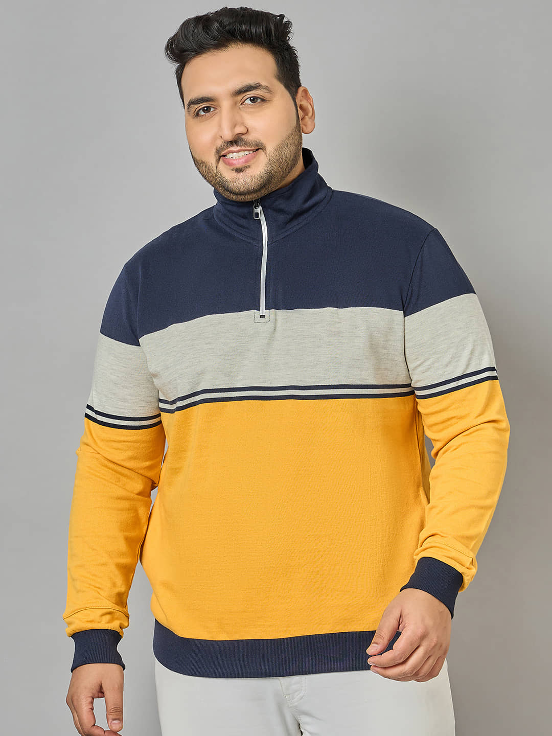 AUSTIVO Cotton Blend High Neck Men's Sweatshirt - Multicolor ( Pack of 1 )