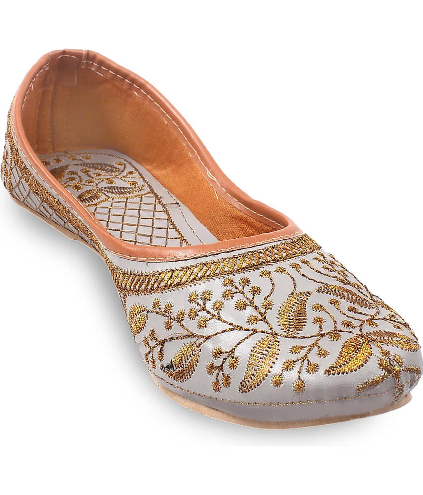 Apratim Gray Women's Juttis - Ethnic Shoes | Buy online on ZillyBuy