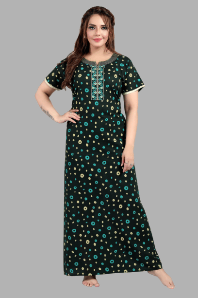    			BAILEY SELLS Black Cotton Women's Nightwear Nighty & Night Gowns ( Pack of 1 )