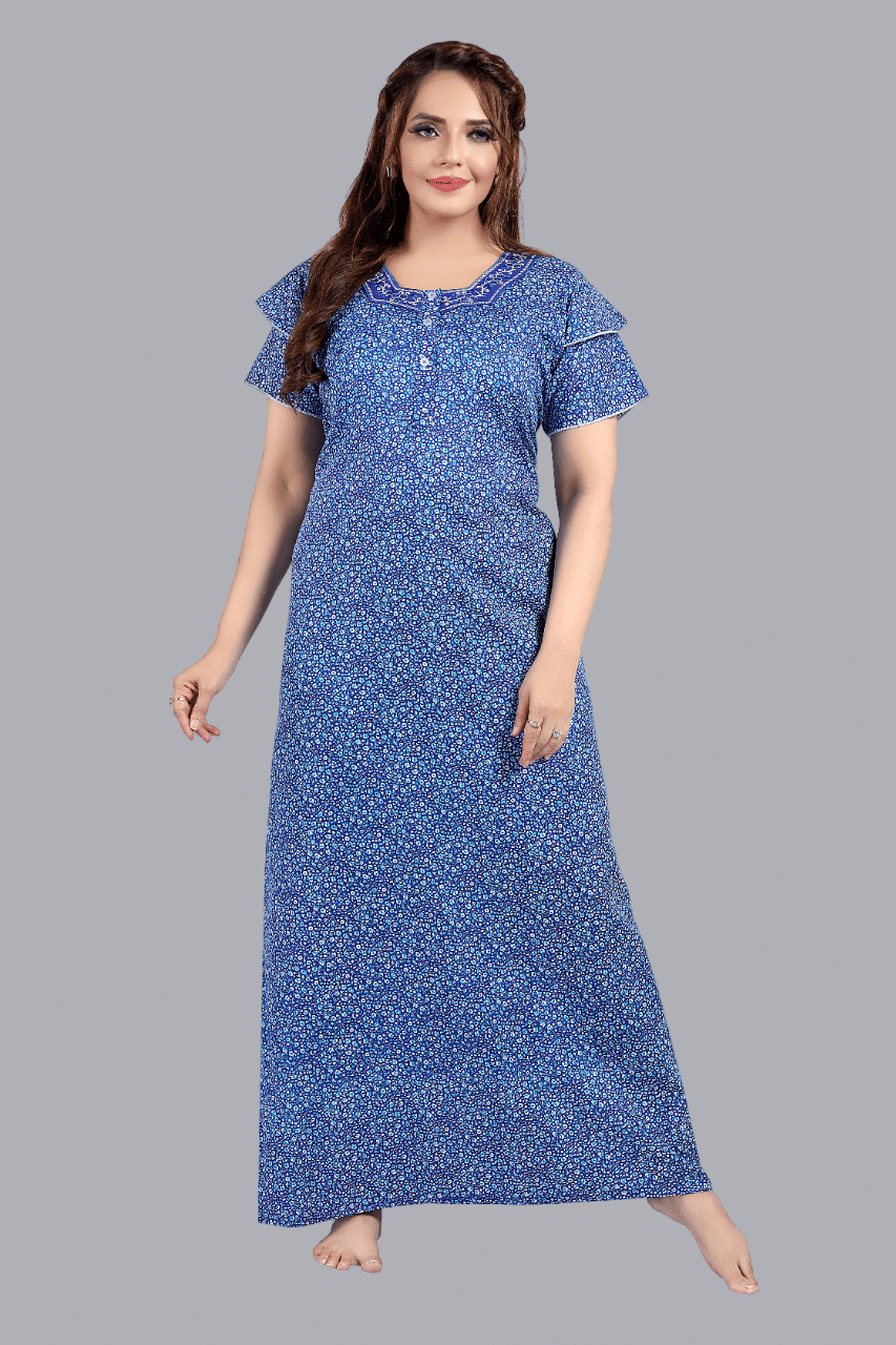     			BAILEY SELLS Blue Cotton Women's Nightwear Nighty & Night Gowns ( Pack of 1 )