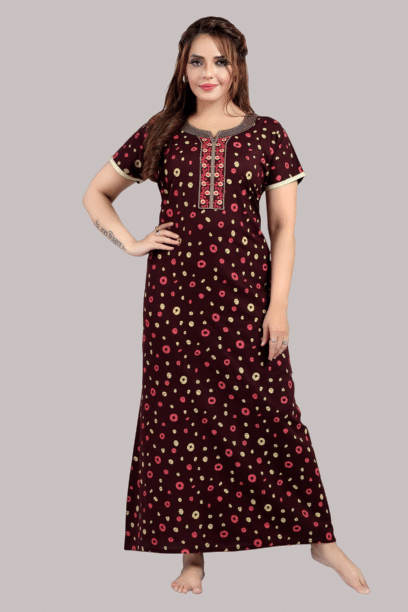     			BAILEY SELLS Brown Cotton Women's Nightwear Nighty & Night Gowns ( Pack of 1 )